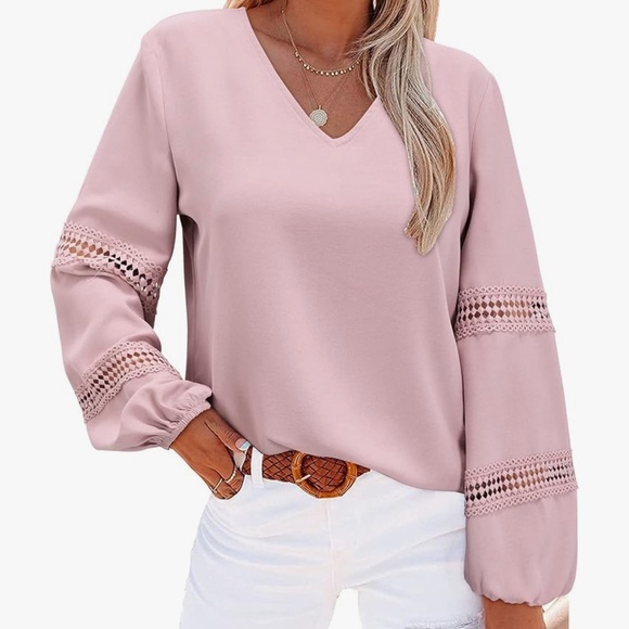 Elegant Beige Blouse with Lace Detailing - Picture 9 of 9